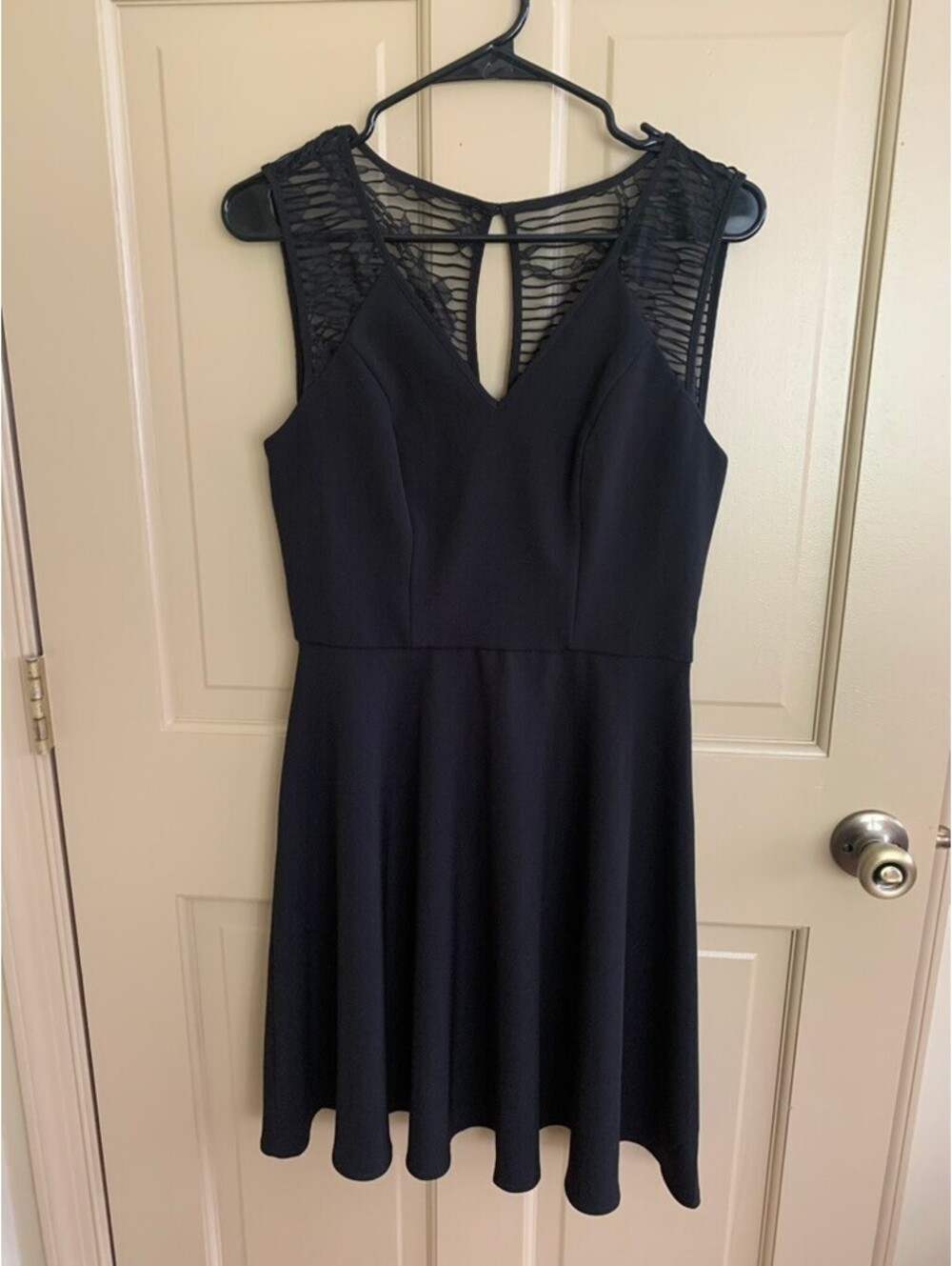WHBM Black Cocktail Dress Size 2 Lace and Polyester